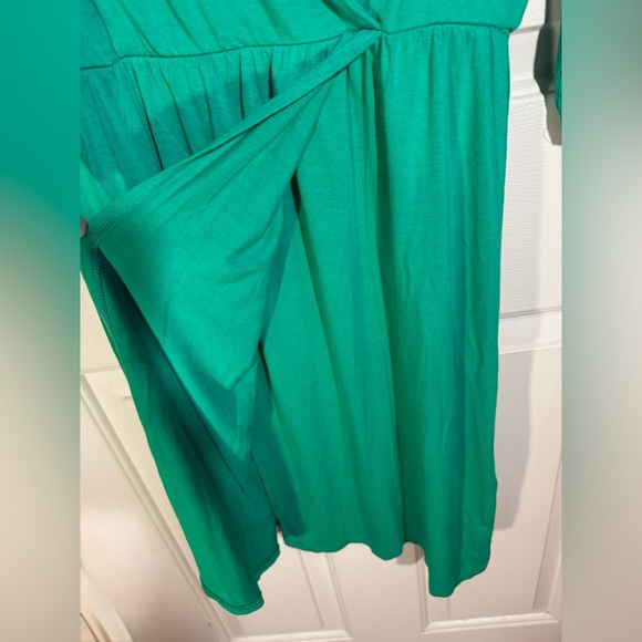 KENAR Vibrant Green Faux Wrap Dress Womens size Large - Picture 7 of 8